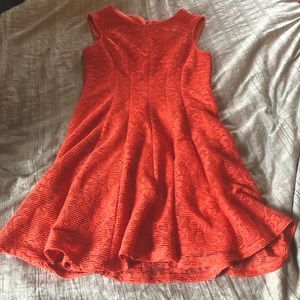Stunning Coral Lace Vintage 1960s Dress Size 14